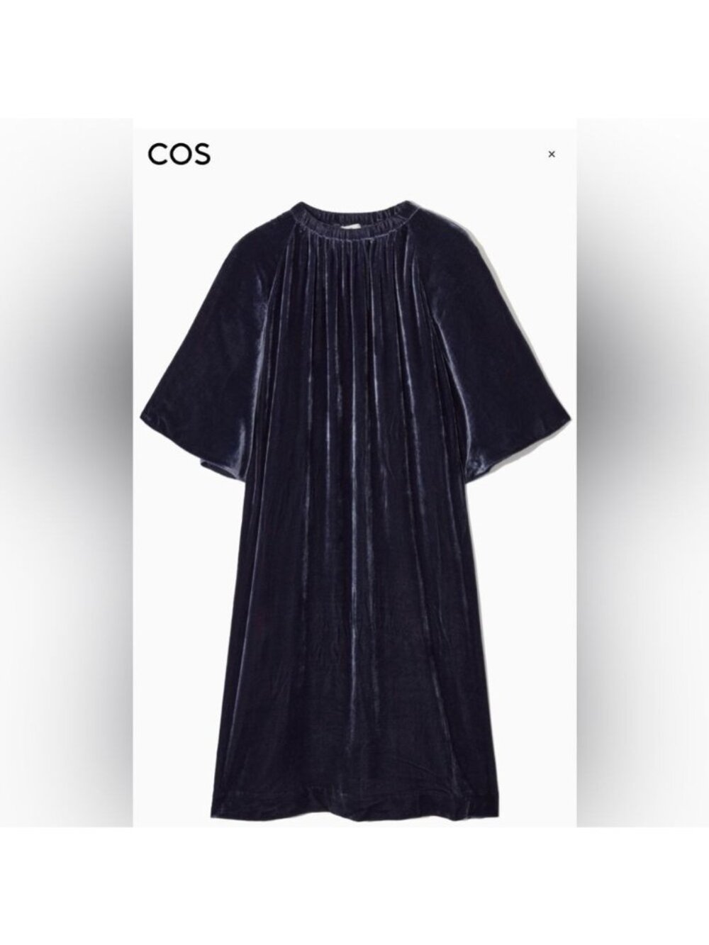COS Size 8 Midnight Silk-Blend Velvet Midi Dress Whimsigoth